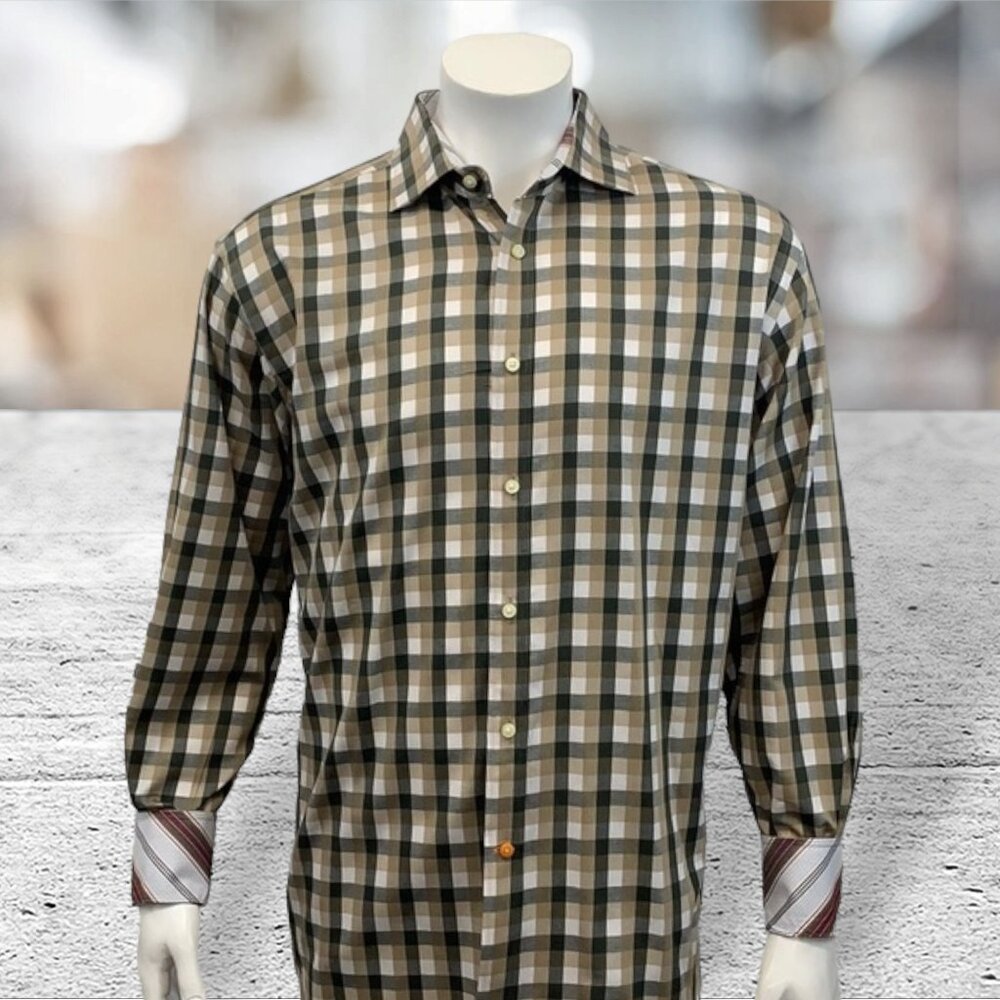 Thomas Dean Executive Bro Shirt w/Flip Cuffs Large